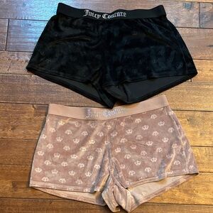Juicy Couture Women's Black and pink comfy Shorts sz large y2k